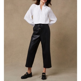 Tonal Stripe High Neck Blouse