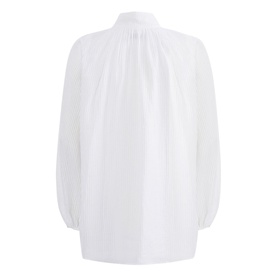 Tonal Stripe High Neck Blouse