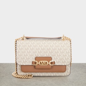 Heather Large Logo-Canvas Shoulder Bag