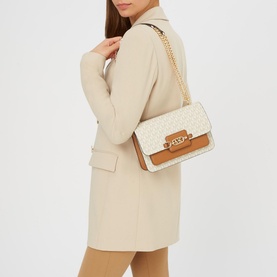 Heather Large Logo-Canvas Shoulder Bag