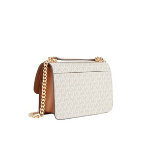 Heather Large Logo-Canvas Shoulder Bag