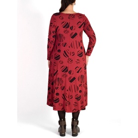 Geometric Circle Print Ruched Jersey Dress