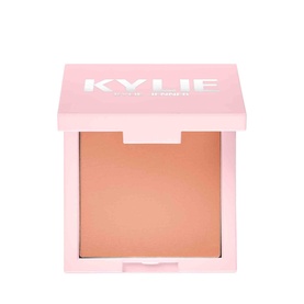 Kylie by Kylie Jenner Pressed Blush Powder in a pink compact, showing a warm peach-toned matte powder, 7.5g