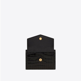 Uptown Croc-Embossed Leather Card Holder