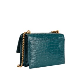Sunset Croc-Embossed Medium Leather Bag