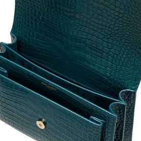 Sunset Croc-Embossed Medium Leather Bag