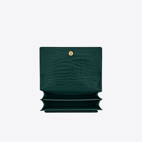 Sunset Croc-Embossed Medium Leather Bag