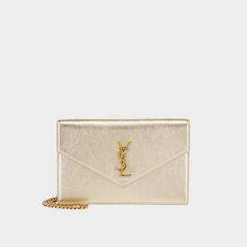 Envelope Leather Chain Wallet