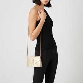 Envelope Leather Chain Wallet