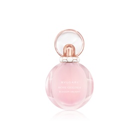 BVLGARI Rose Goldea Blossom Delight Eau de Toilette 50ml, round blush-pink bottle with rose gold cap