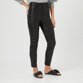 Faux Leather Five Pocket Leggings