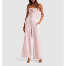 Ebony Satin Cowl Neck Jumpsuit