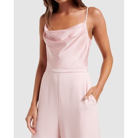 Ebony Satin Cowl Neck Jumpsuit