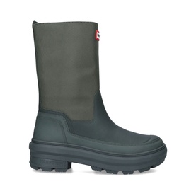 Hunter Killing Eve Short Hunting Boots in green, pull-on calf-height style with chunky high-grip rubber sole and red brand tab detail