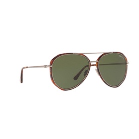 Tom Ford Pilot Sunglasses 0TR001096 in tortoiseshell and gold-tone metal frame with green tinted lenses, aviator silhouette