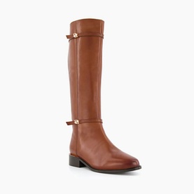 Tap Double Buckle Knee High Riding Boots