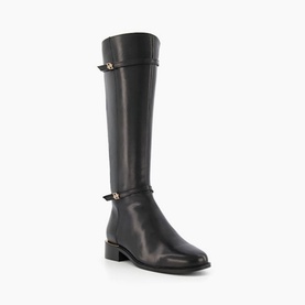 Tap Double Buckle Knee High Riding Boots