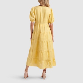 Monaco Tiered Linen Midi Dress