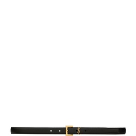 Narrow Monogram Grained Leather Belt