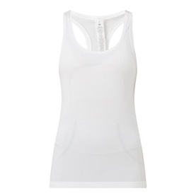 Lululemon Swiftly Tech Racerback Tank Top in white, with mesh racerback panel and ribbed neckline detail