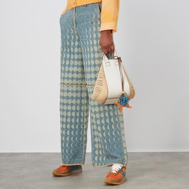 Hammock Leather & Raffia Small Shoulder Bag