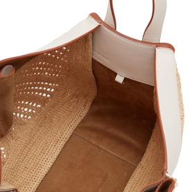 Hammock Leather & Raffia Small Shoulder Bag