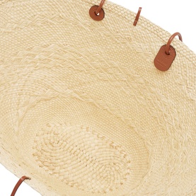 Anagram Logo Palm Iraca Large Basket Bag