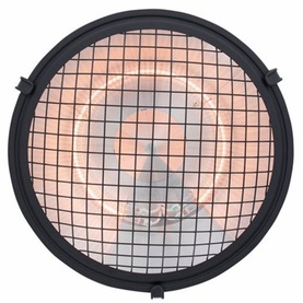 Sunred Indus II Hanging 2100 Heater with black circular wire mesh guard and visible infrared heating element