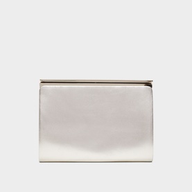 Metallic Leather Slim Clutch