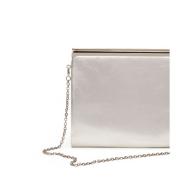 Metallic Leather Slim Clutch