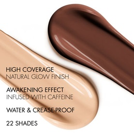 Dior Backstage Face & Body Flash Perfector Concealer swatches in light and deep shades, showing high coverage natural glow finish