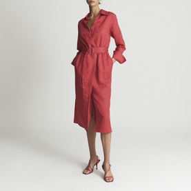 Emily Linen Belted Dress