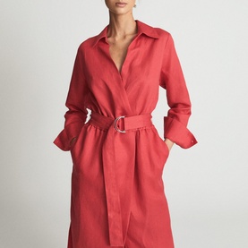 Emily Linen Belted Dress