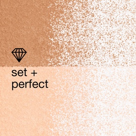 Clinique Blended Face Powder in Transparency Neutral, 25g, shown as a gradient swatch with Set + Perfect text and diamond icon