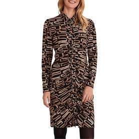 Flora Broken Lines Ruched Dress