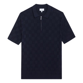 Bali Basket Weave Zip Polo Shirt