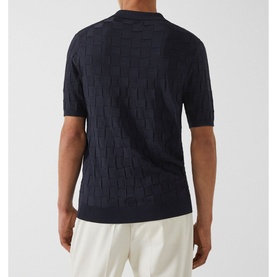 Bali Basket Weave Zip Polo Shirt