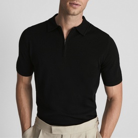 Maxwell Merino Zip Neck Polo Shirt