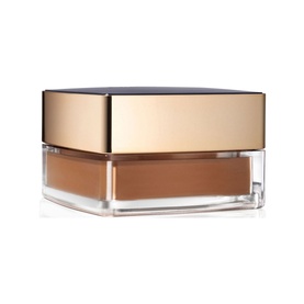 Est&eacute;e Lauder Double Wear Sheer Flattery Loose Powder Matte in Deep, clear jar with gold and navy lid
