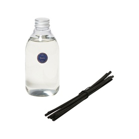 Trudon Cyrnos Mediterranean Aromas Diffuser Refill 300ml, clear glass bottle with silver cap and black reed sticks