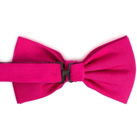 Tresanti Ribbed Woven Bow Tie in fuchsia, adjustable pre-tied style with ribbed woven texture and central clasp fastening