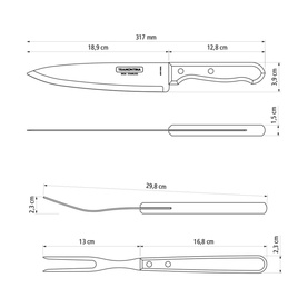 Wooden Carving Three-Piece Set