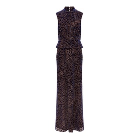 Catalina Velvet Leopard Maxi Dress