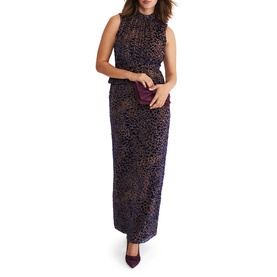 Catalina Velvet Leopard Maxi Dress