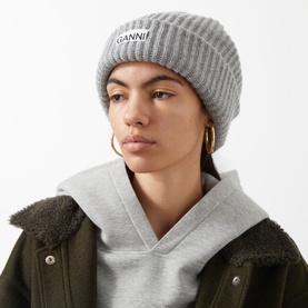 Logo Ribbed Beanie Hat