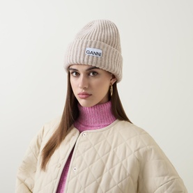 Logo Ribbed Beanie Hat