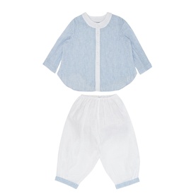 Christening Granddad Collar Shirt And Bottoms Set