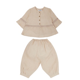 Christening Shirt And Bottoms Set
