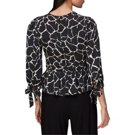 Giraffe Print Shirred Top