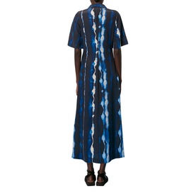 Shibori Print Silk Midi Dress